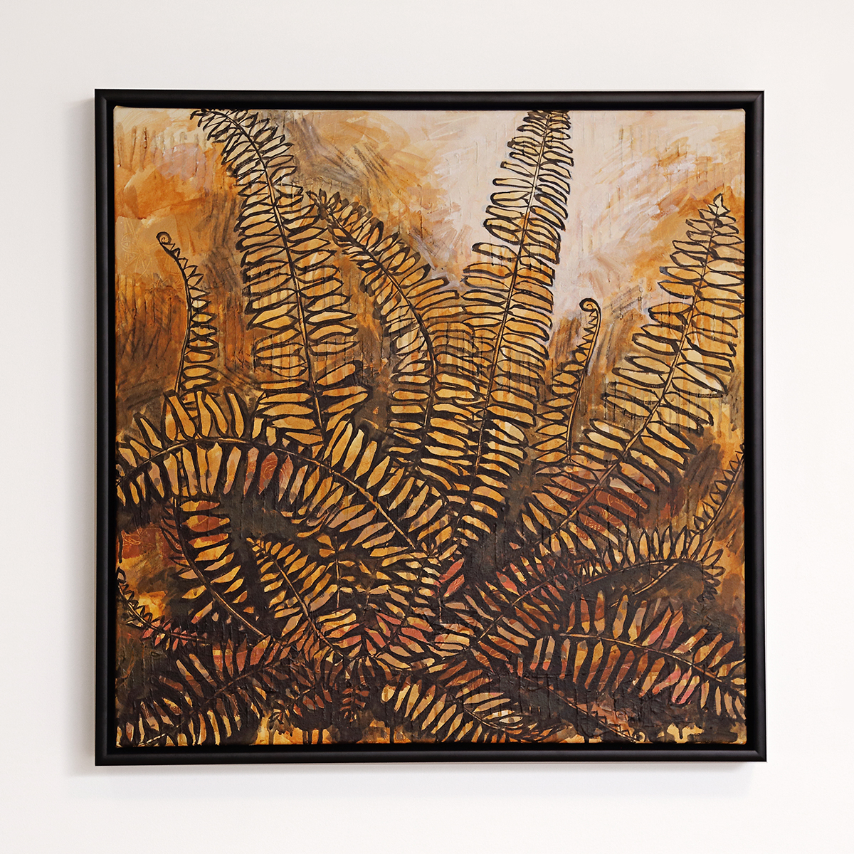 Lr 002 Sword Fern Moment I Smith & Brooks Brisbane Art Native Plants Matte Black Frame Moody Artwork