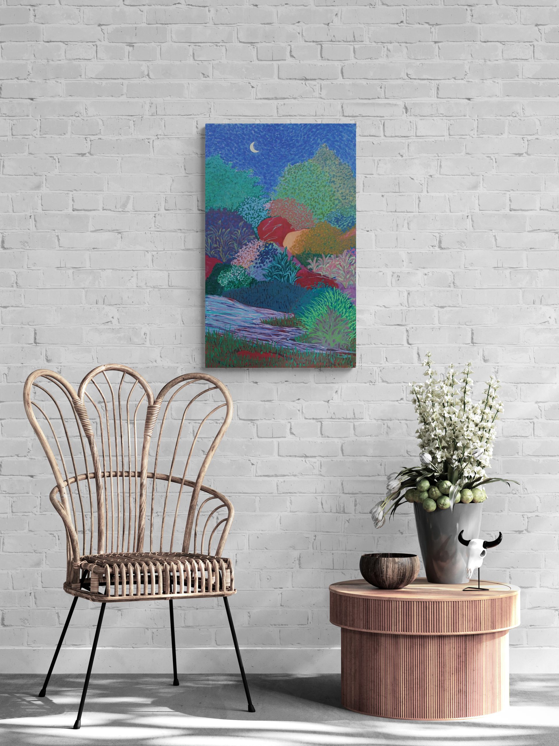 Sunlit Room With Rattan Chair