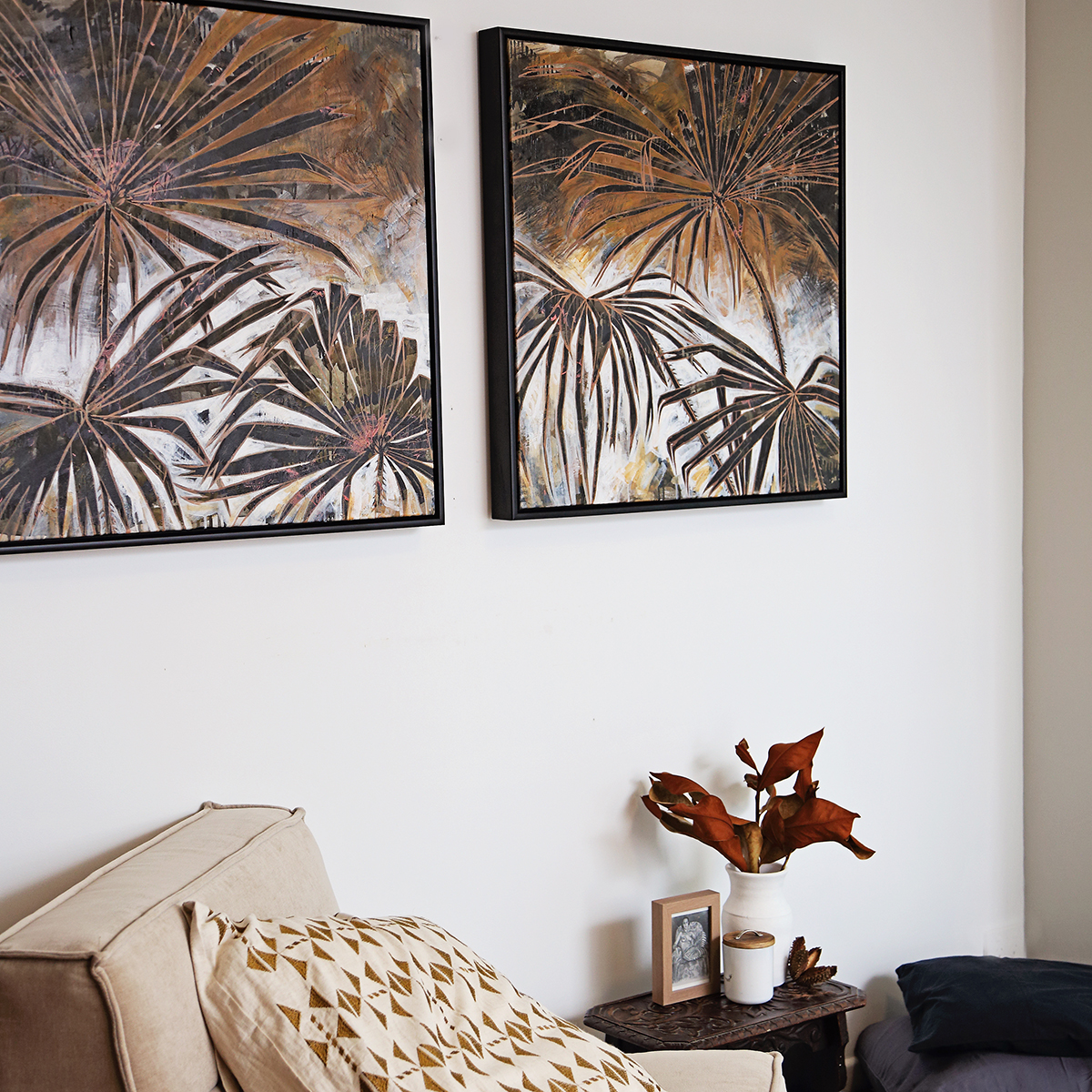 Lr 123 Coastal Nior Smith & Brooks Dark Coastal Art Art For Interior Designers Palms Black And White