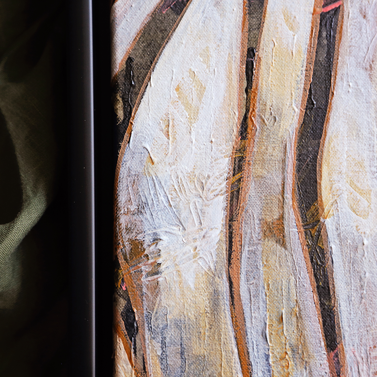 Lr 035 Smith & Brooks Palm Tree Art Palms Moody Palette Dark Coastal Art Framed In Matte Black