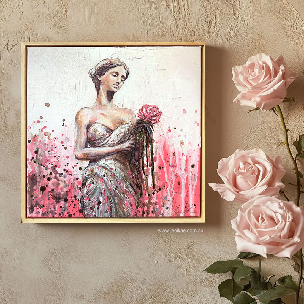 Leni Kae Wherever I Go I Carry This Rose Iii Small Art Gift Romance Love