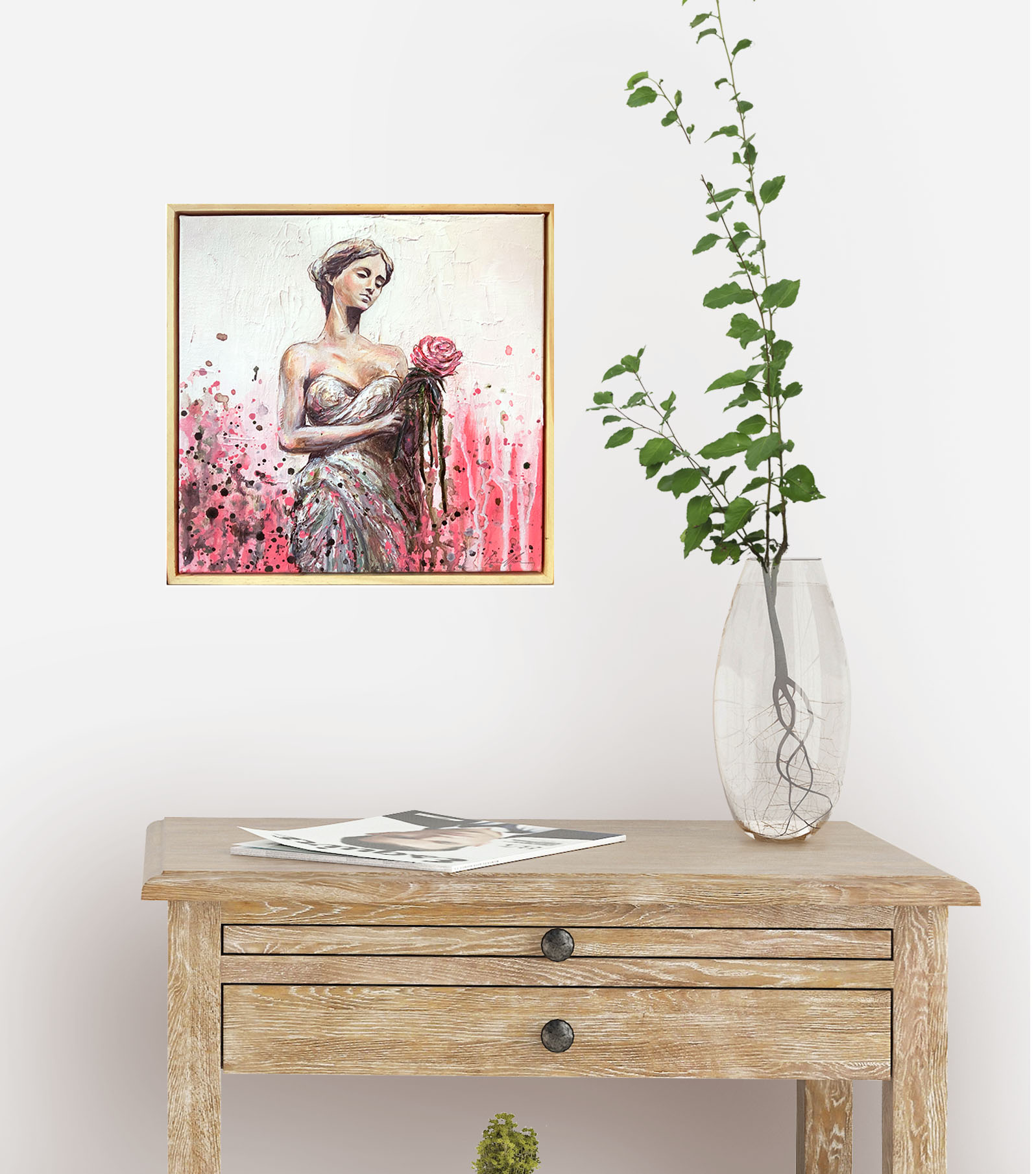 Leni Kae Wherever I Go I Carry This Rose Iii Small Art Gift Romance Love Interior Design