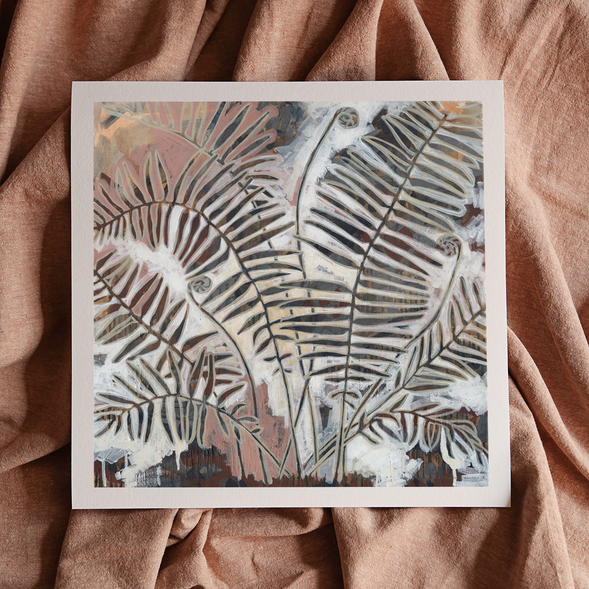 Lr 078 Swamp Water Fern Moment Iii Smith & Brooks Coastal Vibes Beach House Moody Artworks Monochrome Art