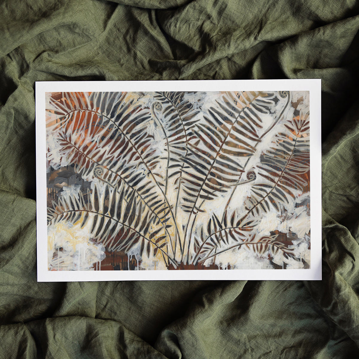 Lr 073 Swamp Water Fern Moment I Smith & Brooks Art For Coastal Interiors Black And White Neutral Original Artworks