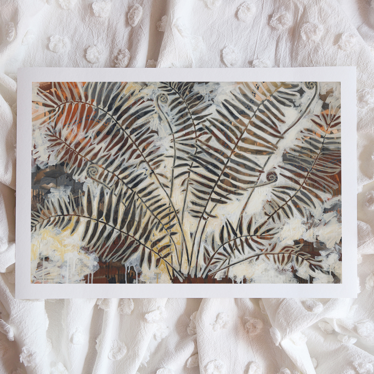 Lr 075 Swamp Water Fern Moment I Smith & Brooks Art For Coastal Interiors Black And White Neutral Original Artworks