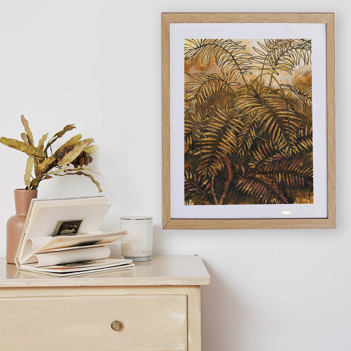 Lr 105 Wait A While Moment I Smith & Brooks Brisbane Art Dark Coastal Black Frame Australian Landscape