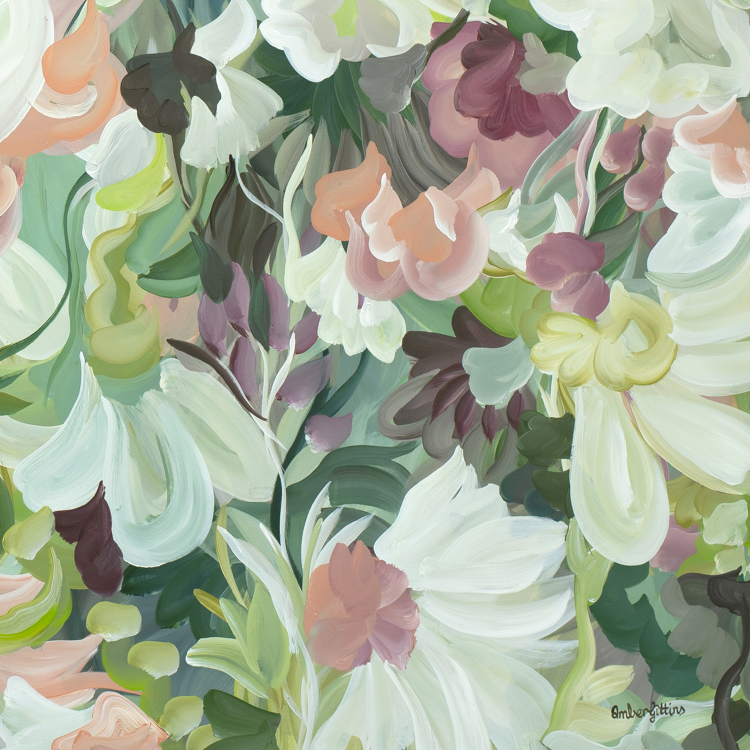 Floral Moments Original Painting By Amber Gittins Signature