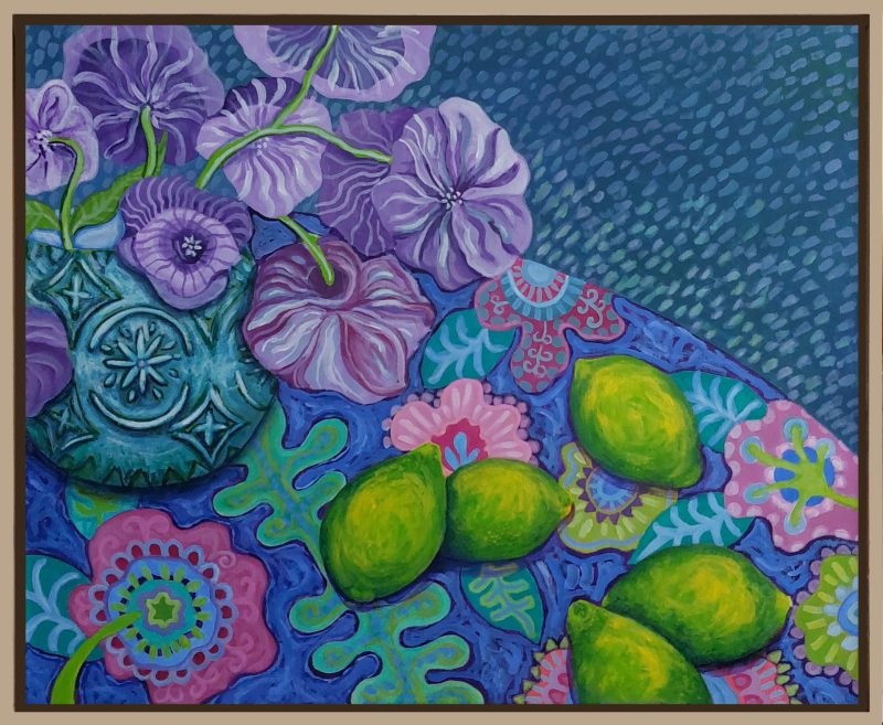 Limes on Vintage Fabric