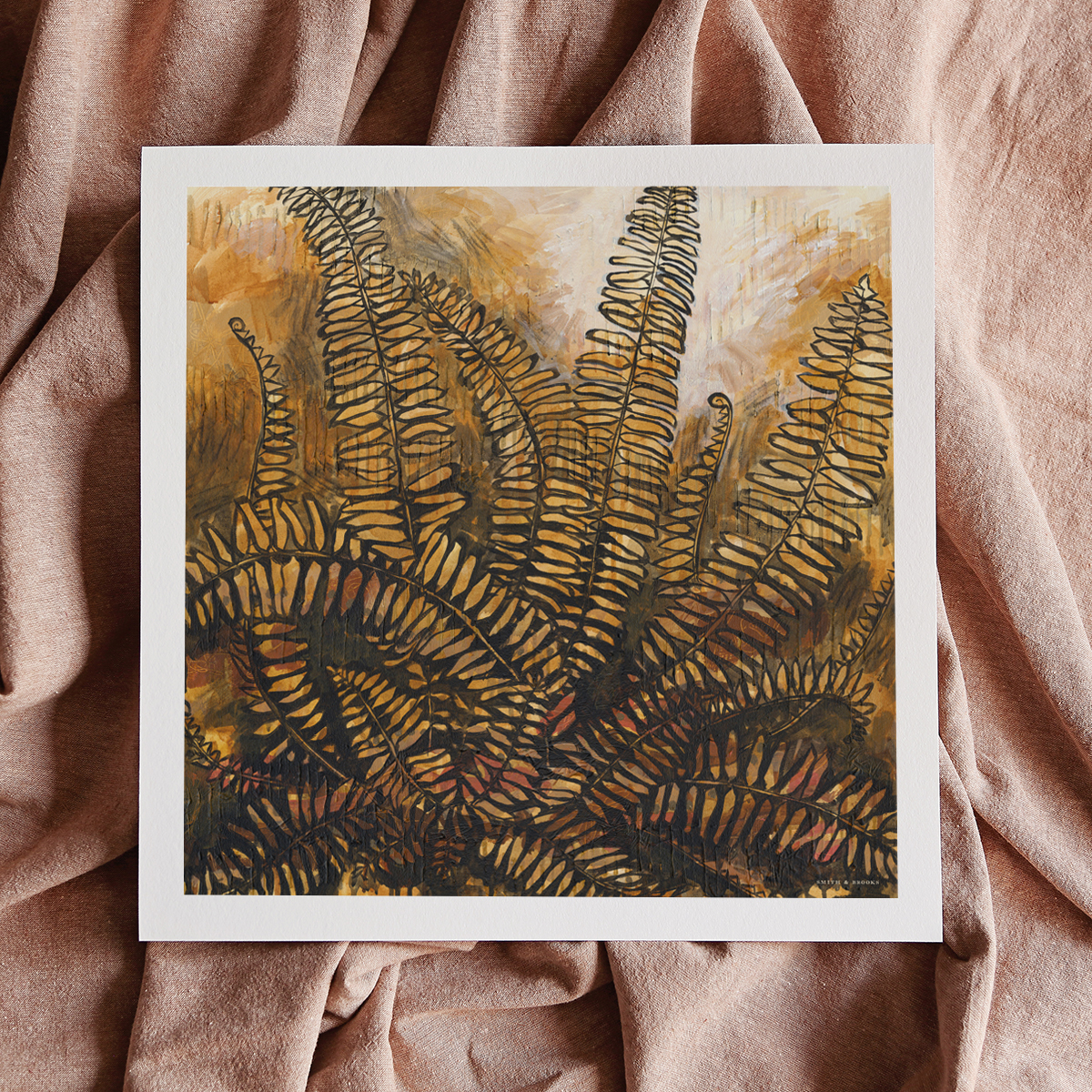 Lr 095 Sword Fern Moment I Smith & Brooks Brisbane Art Native Plants Matte Black Frame Moody Artwork