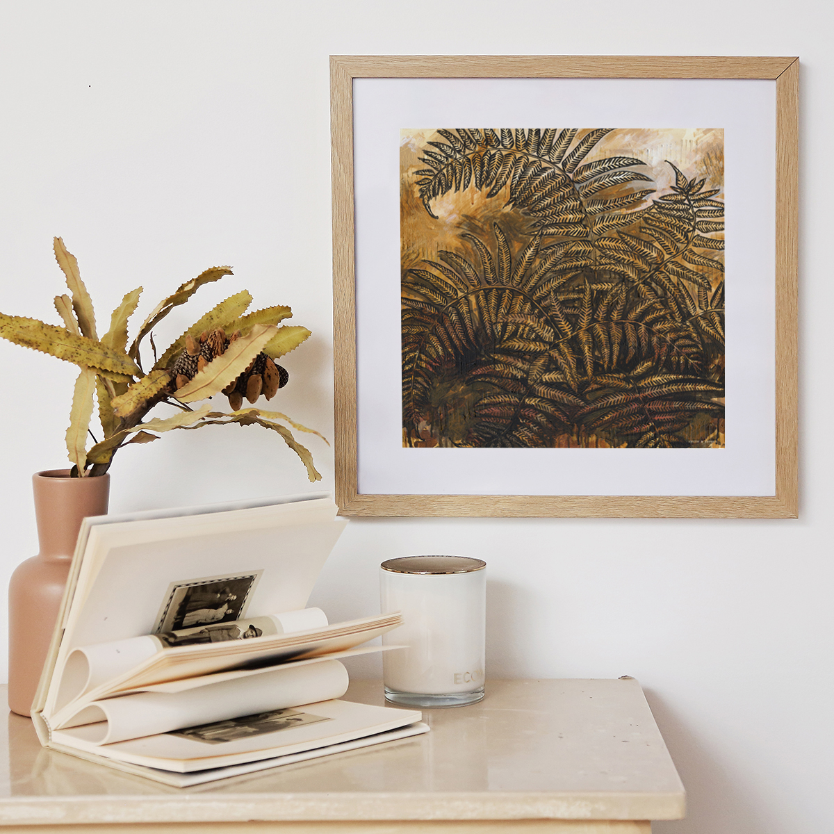 Lr 082 Soft Bracken Fern Moment I Smith & Brooks Dark Coastal Vibes Art For Australian Interiors Shop Brisbane Artists
