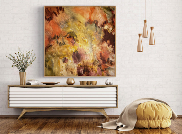 Anya Love Warm Breeze Oak Frame Original Artwork