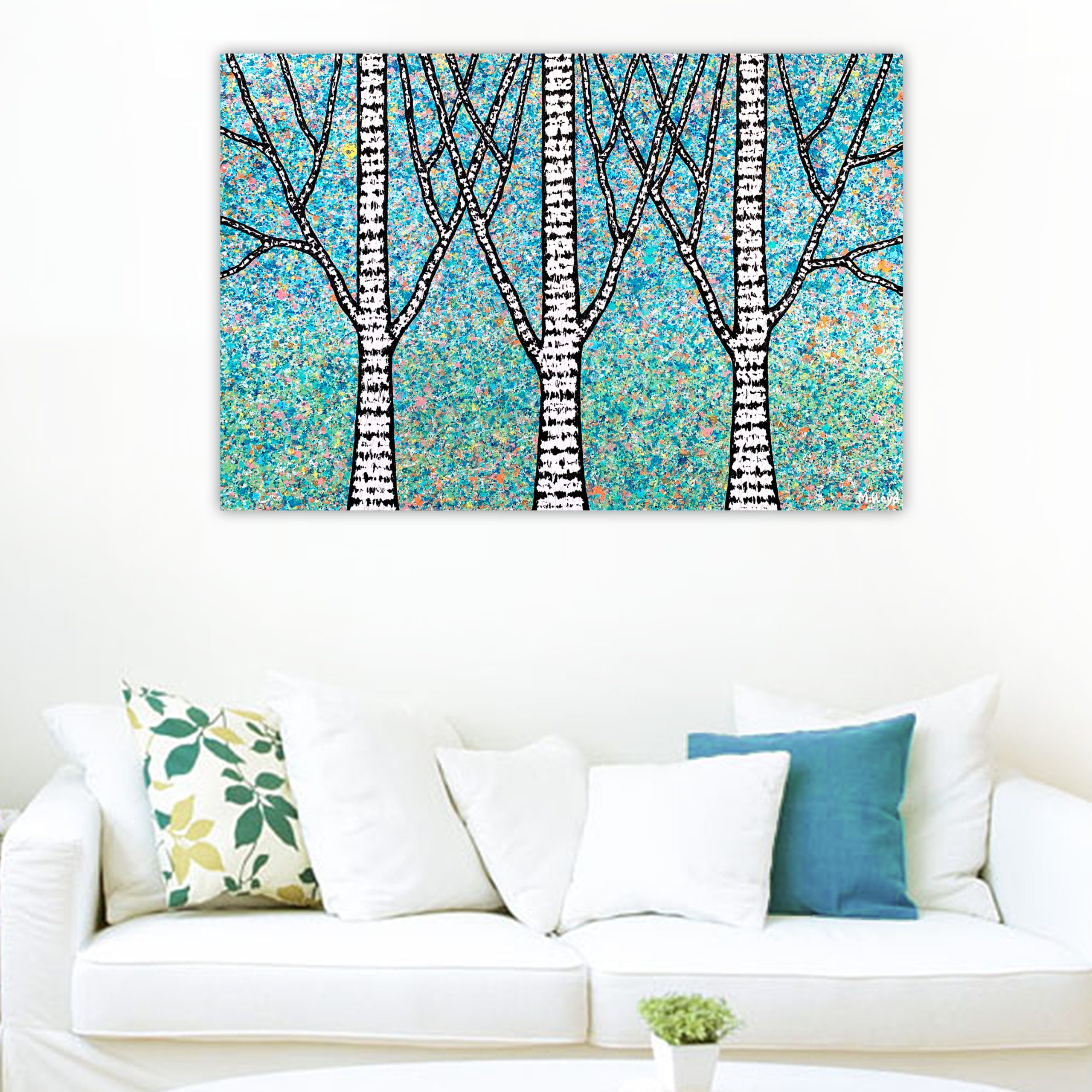 Lounge 1 Birch Trees Miranda Lloyd Art Abstract Textures