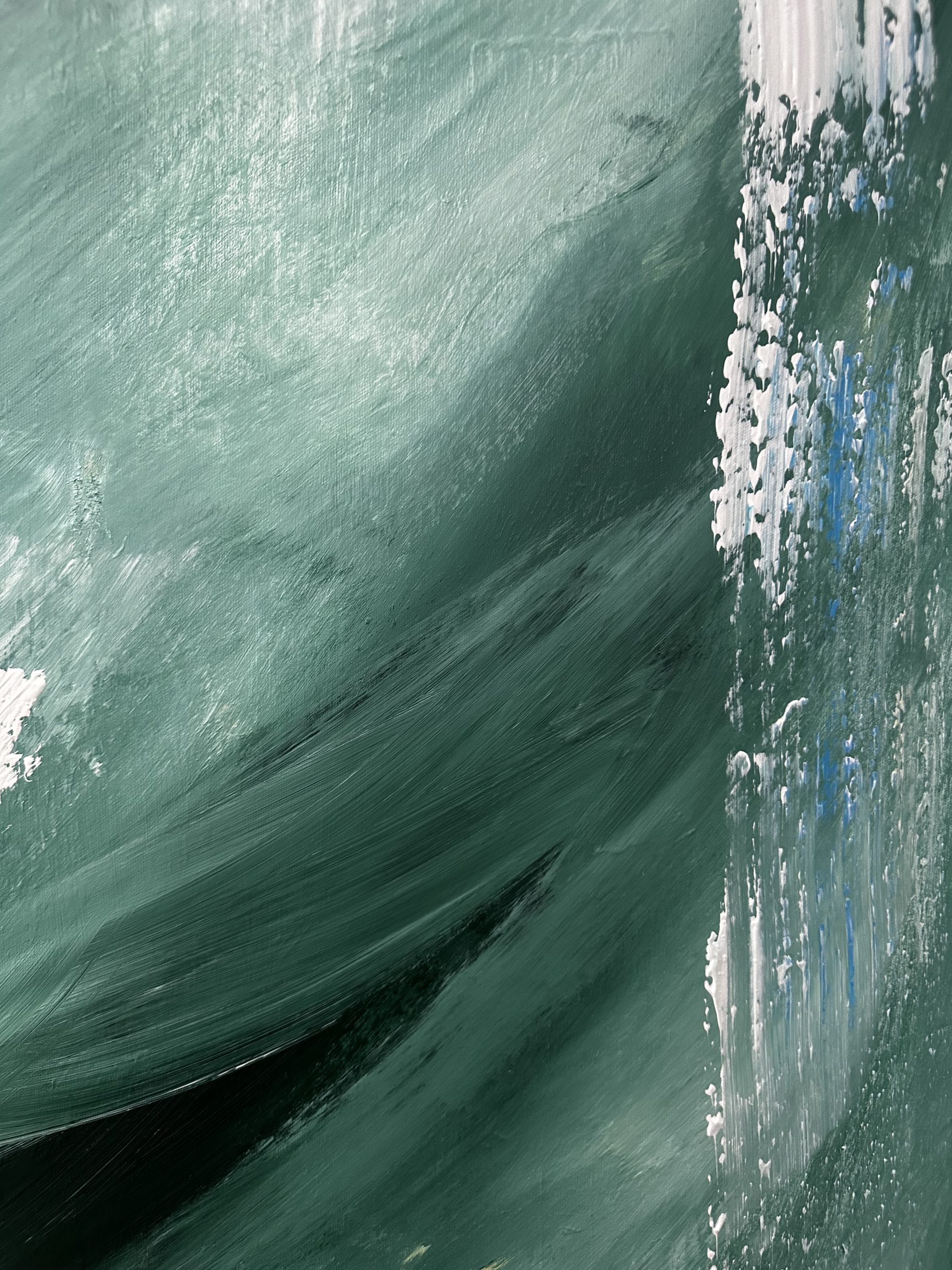 Close Up White And Green Alanah Jarvis Abstract Art