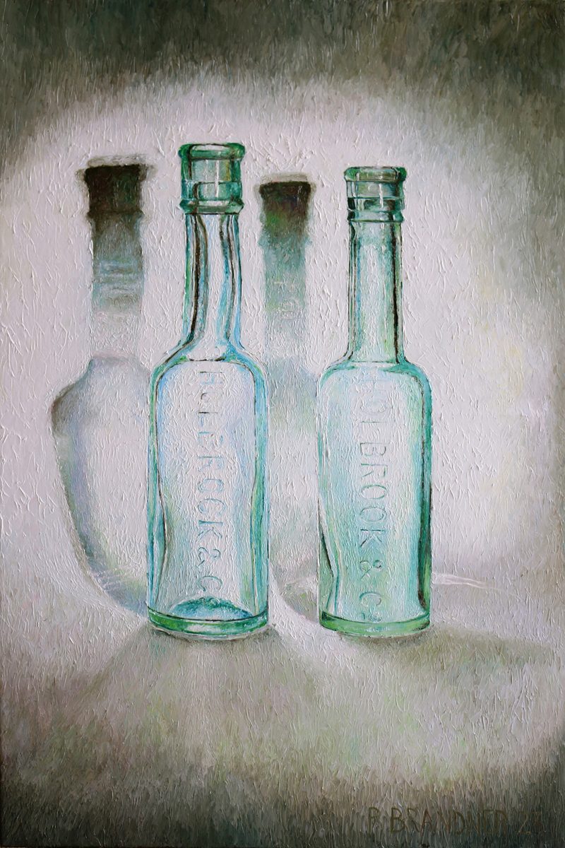 Vintage Bottles on white