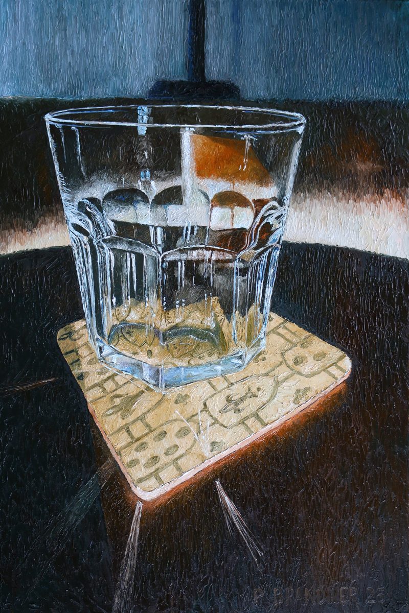 Glass Tumbler on coaster