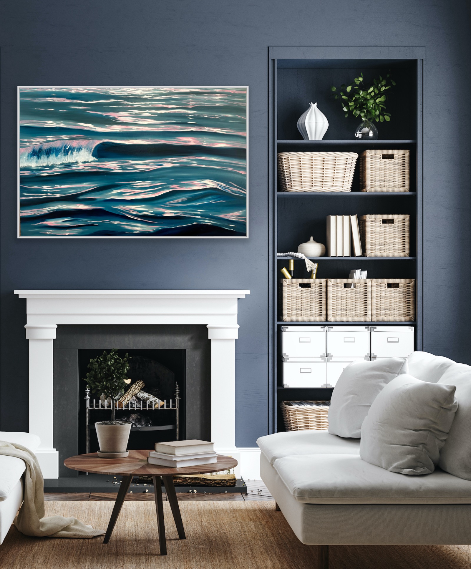 Fireplace Art Alanah Jarvis Ocean Art