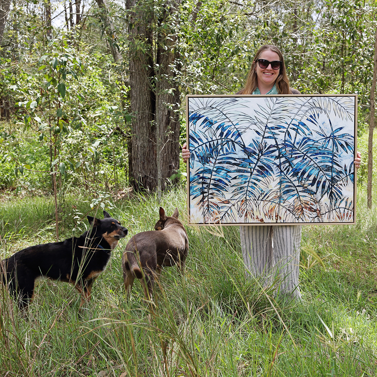 Lr 011 Wait A While Moment Ii Smith & Brooks Tropical Art White And Blue Statement Art Buy Wall Art