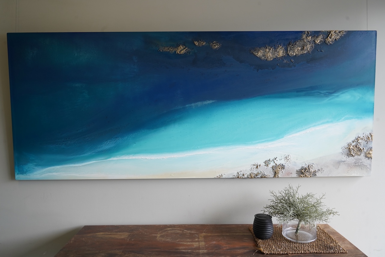 Turquoise Beach Landscape Art Petra Meikle De Vlas3