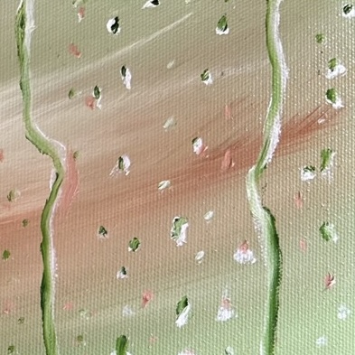 Closeup Green Rain Alanah Jarvis Abstract Art
