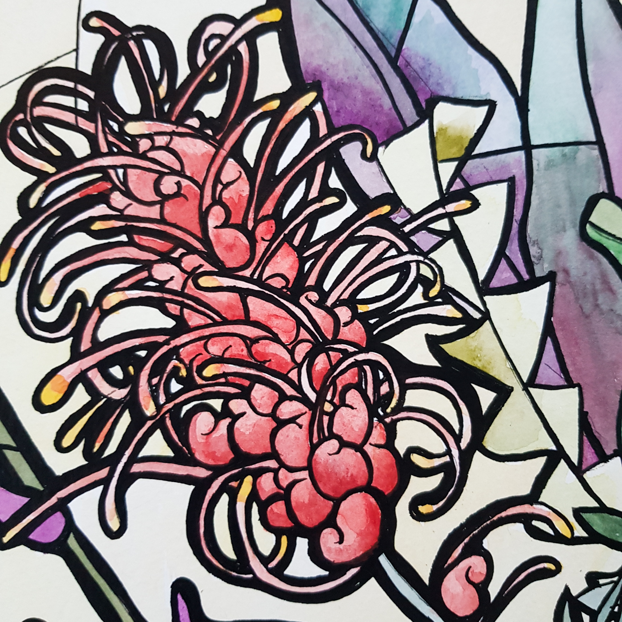 Black Cockatoo Vase By Nicola Cowie Detail 5