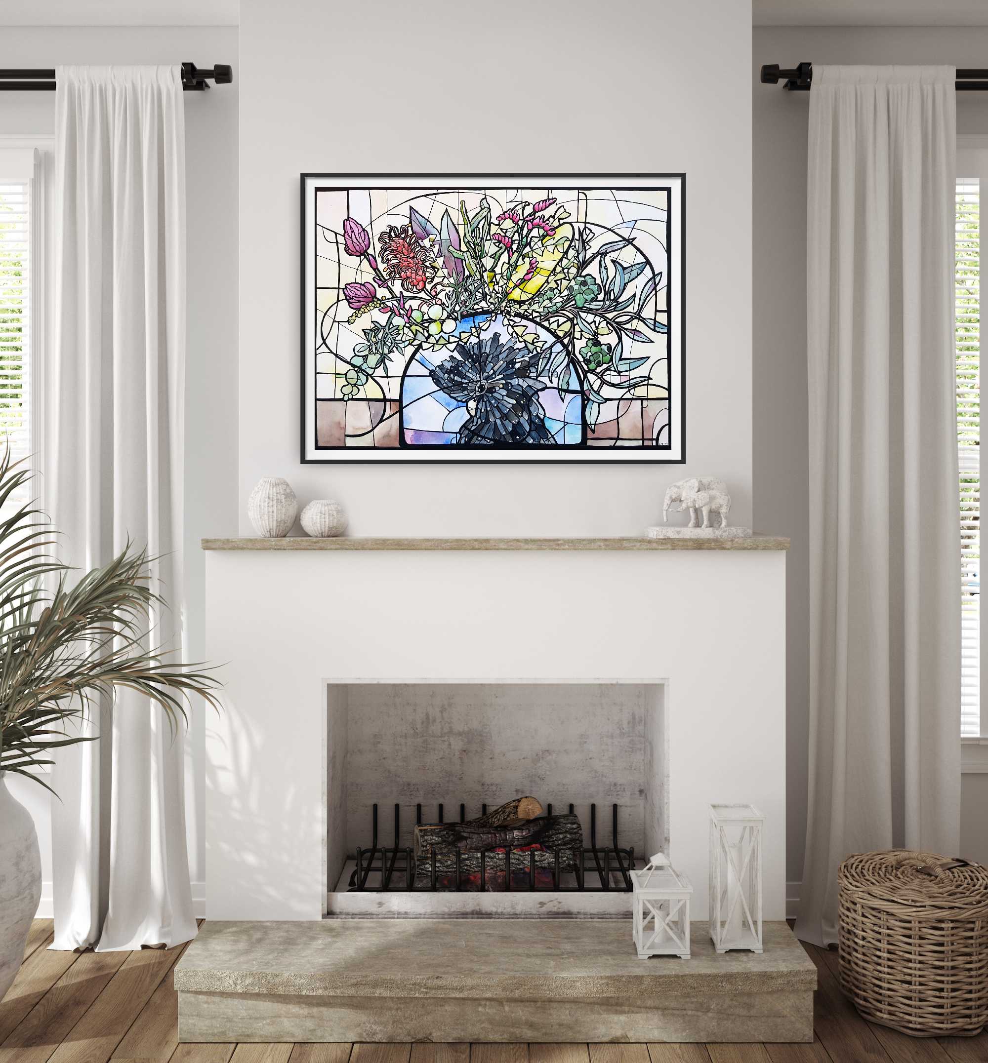 Black Cockatoo Vase By Nicola Cowie Detail 6