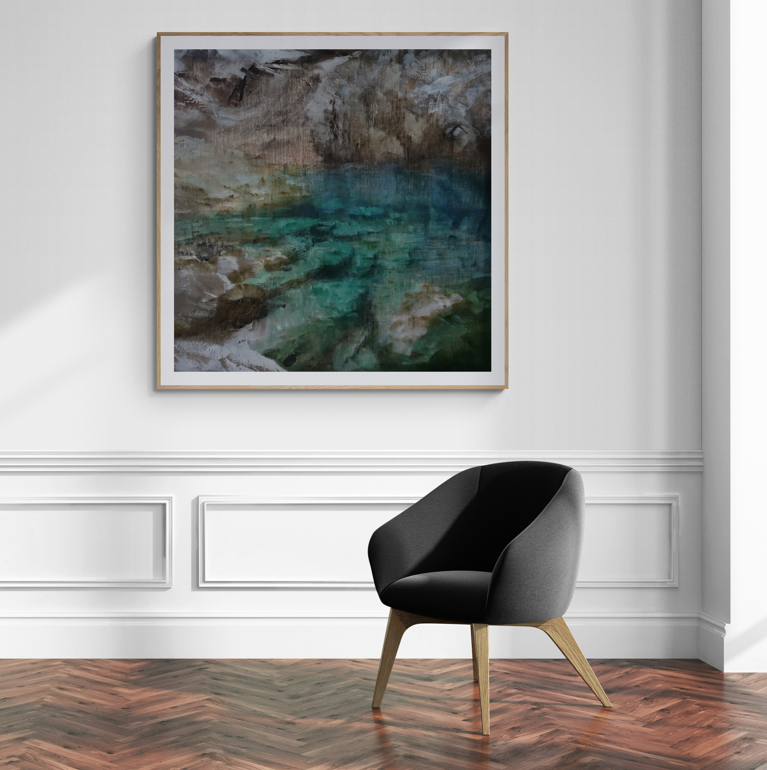 Canvy Crystal Tide 1 Comfy Chair Next To A Gallery Wall