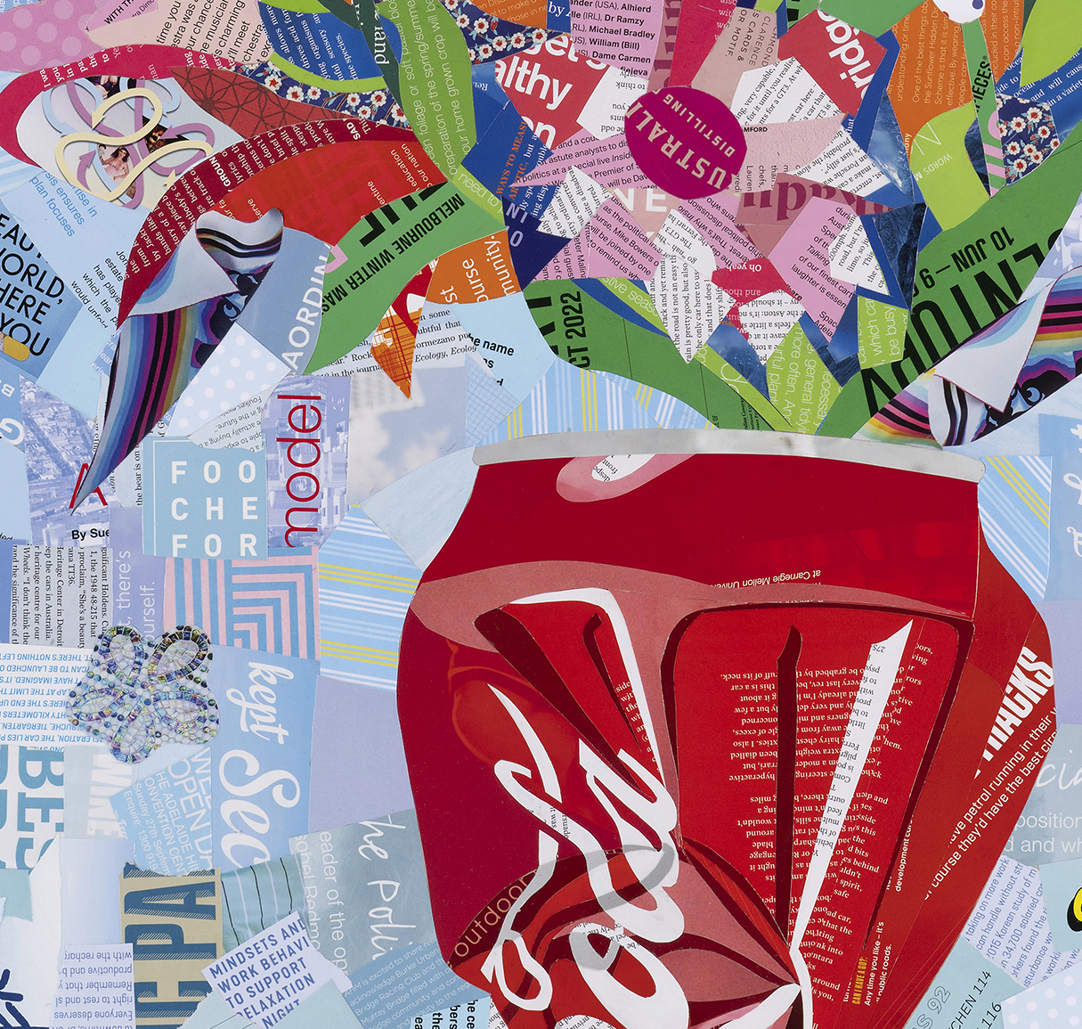 Sue Dowse Coke Can Bouquet Detail