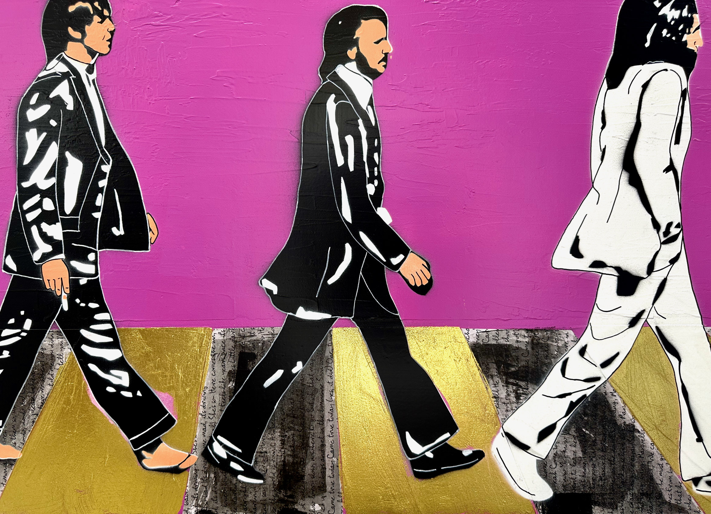 The Beatles Abbey Road Albumn Cover Pop Art Debstar Deborah Lang Art Urban Canvas 4