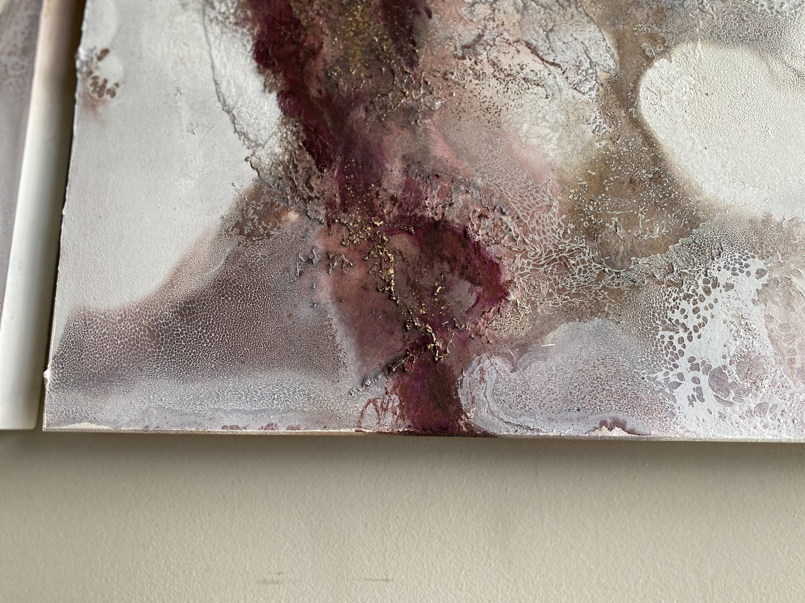 Metallic Gold And Burgundy Artwork By Petra Meiklert2