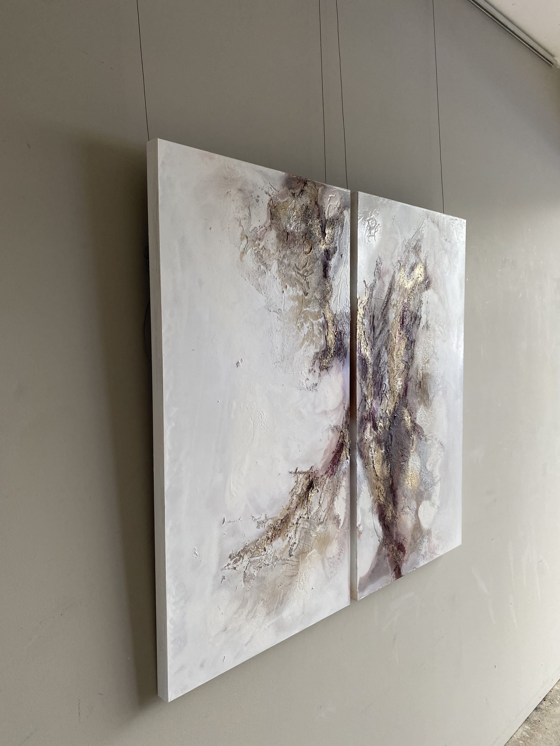 Metallic Gold And Burgundy Artwork By Petra Meiklert1