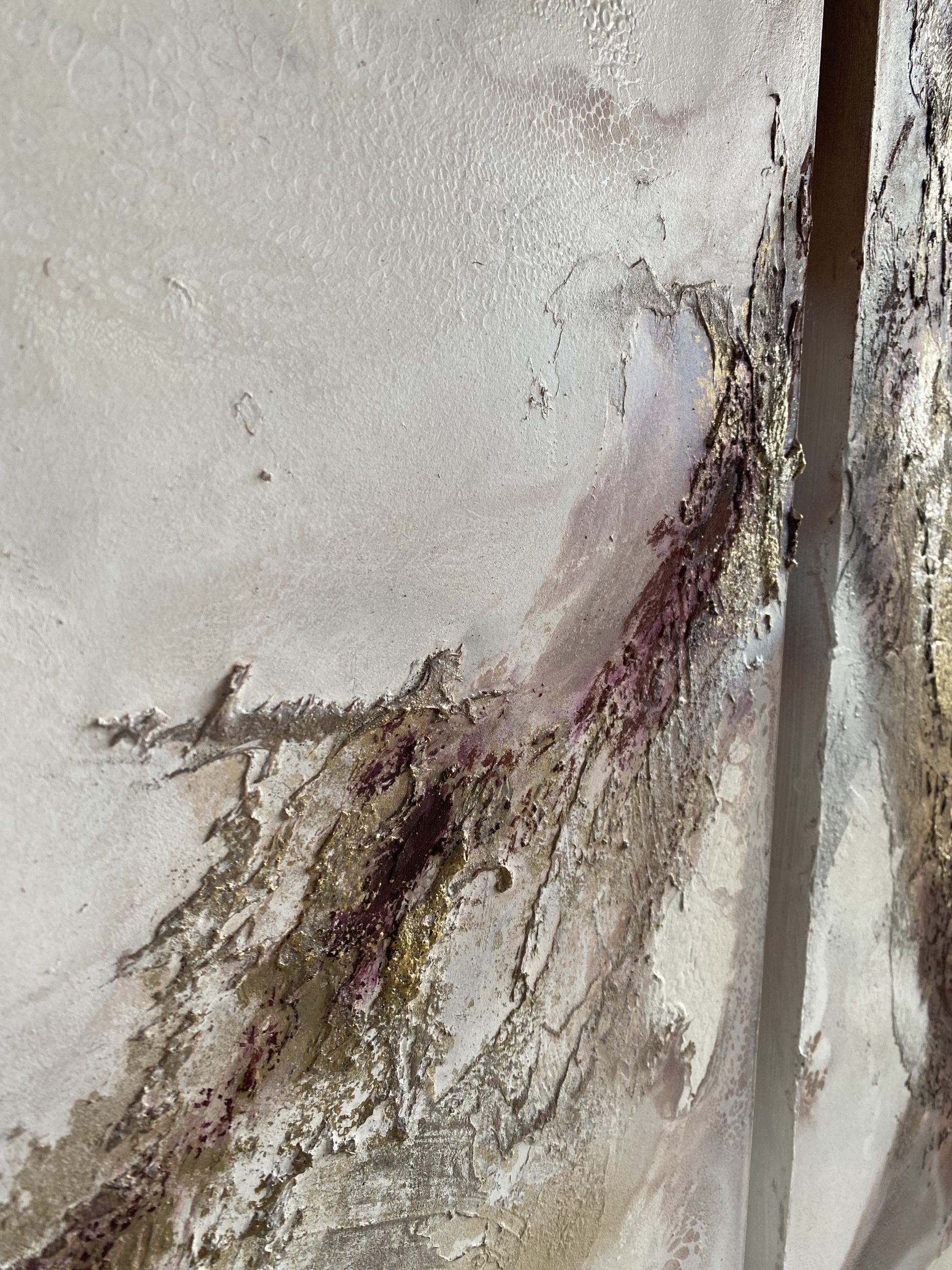 Metallic Gold And Burgundy Artwork By Petra Meiklert4