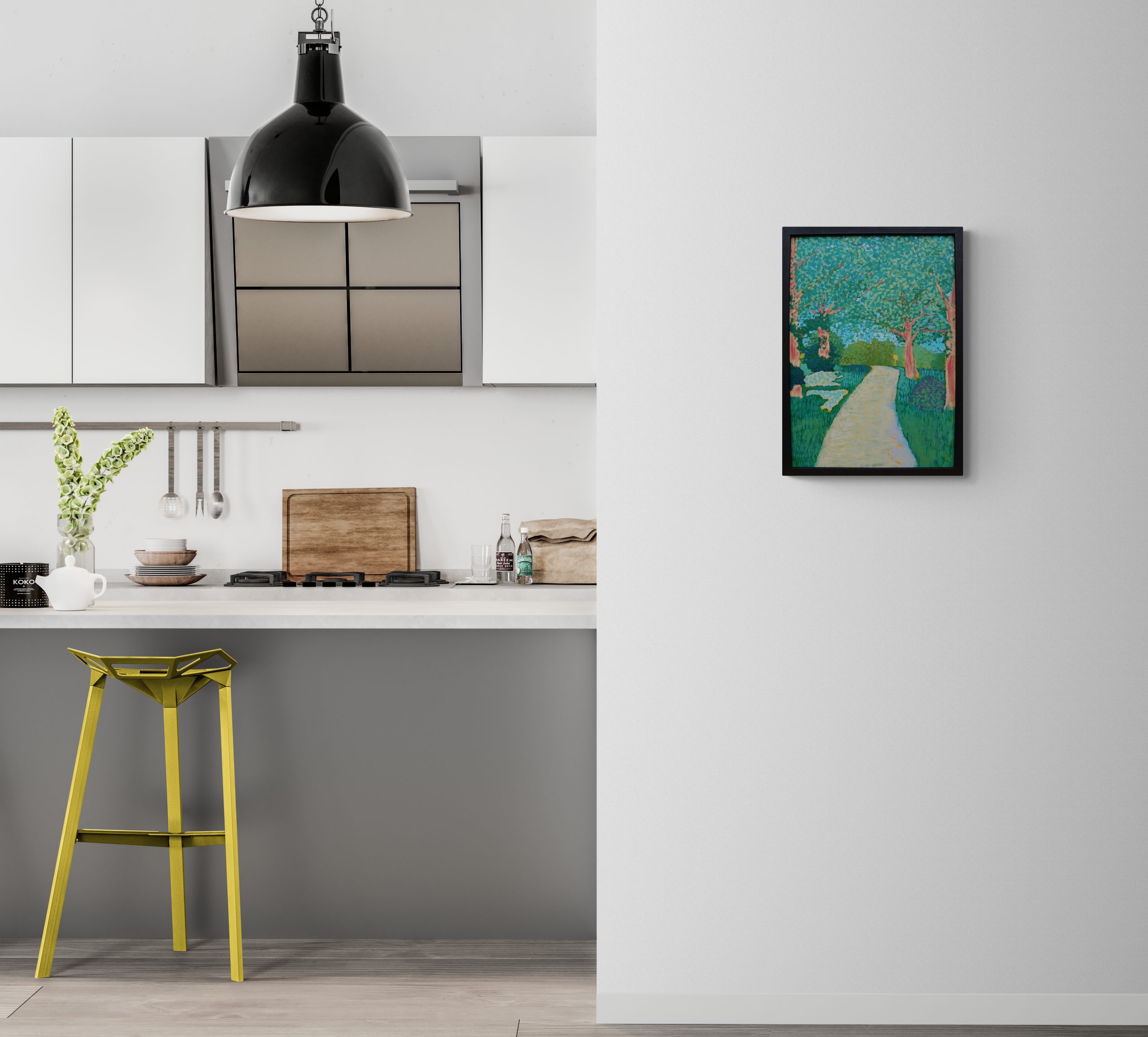 Empty Wall In Modern Kitchen