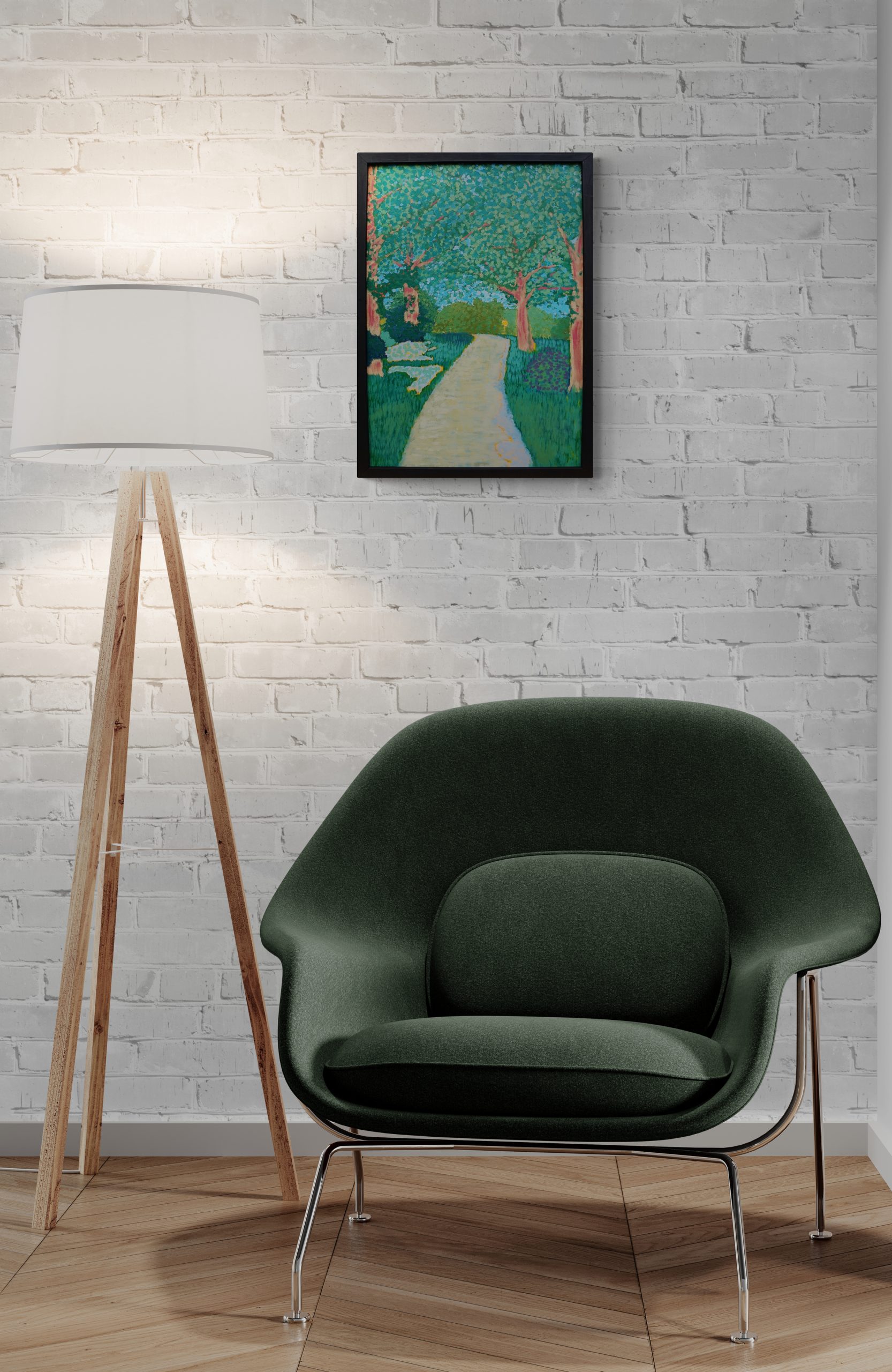 Room With Fancy Armchair And Floor Lamp