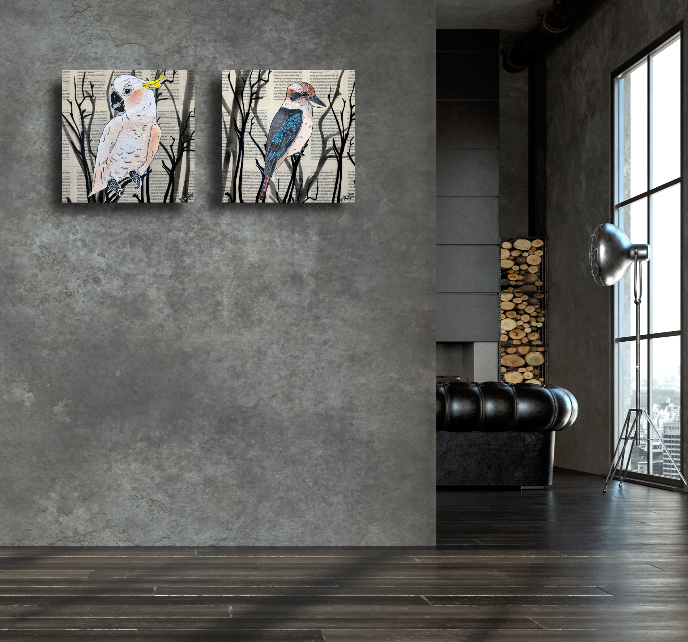 Living Room Interior In Loft, Industrial Style