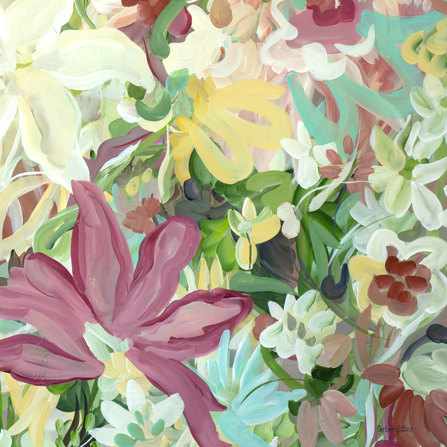 Tranquil Wildflowers Original Art By Amber Gittins Signature