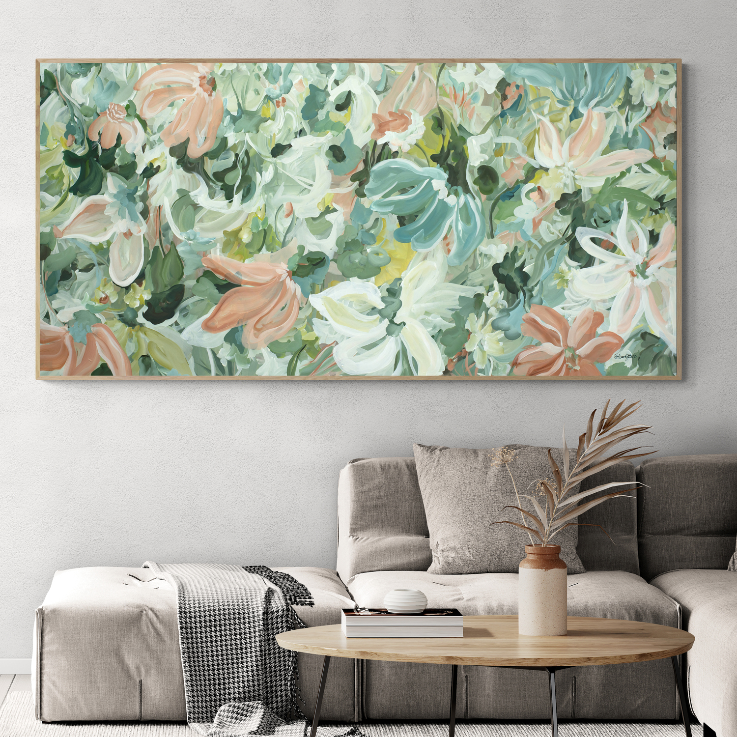Blushing Flowers Original Art Room 1