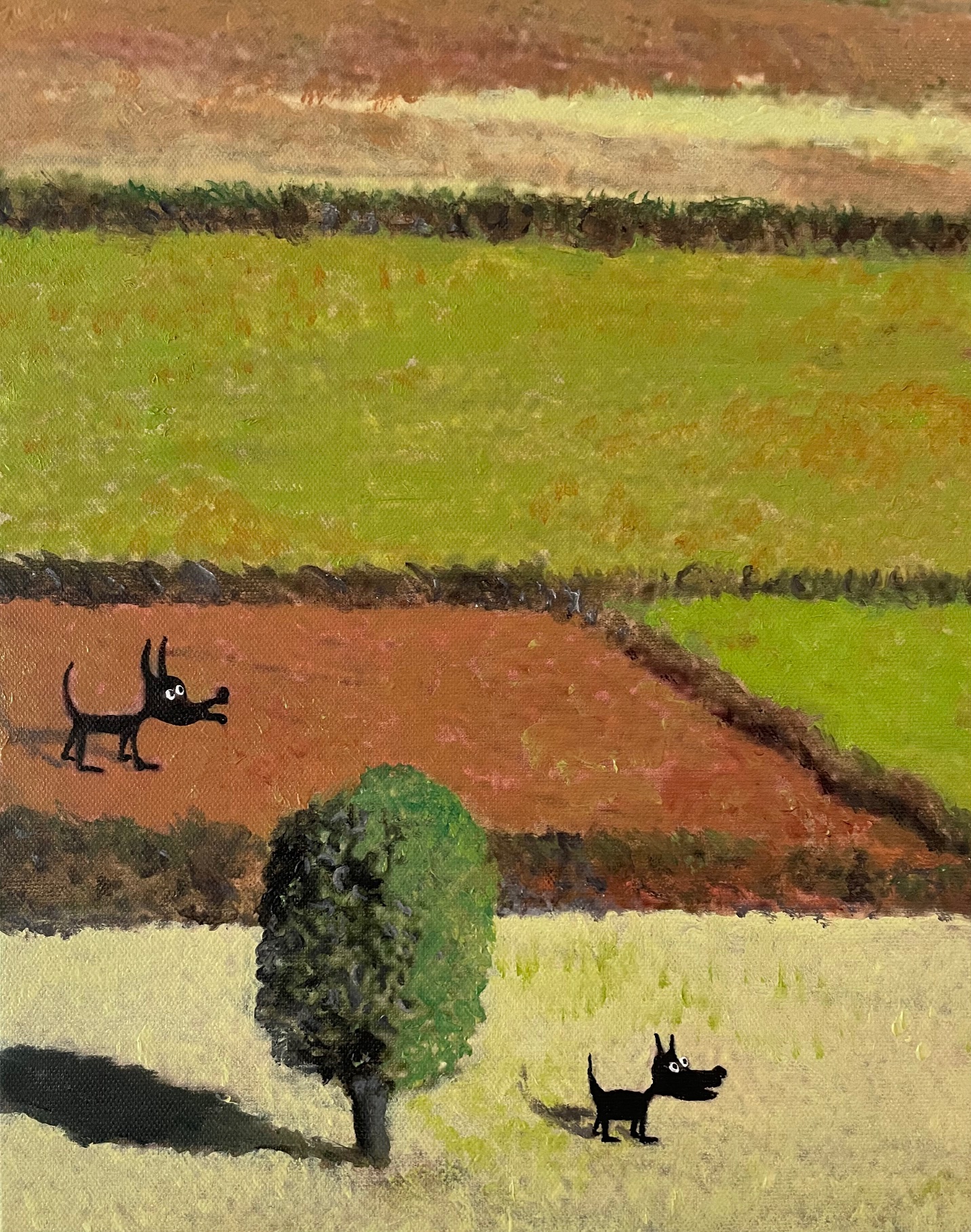 Detail 3 Dogs In Landscape