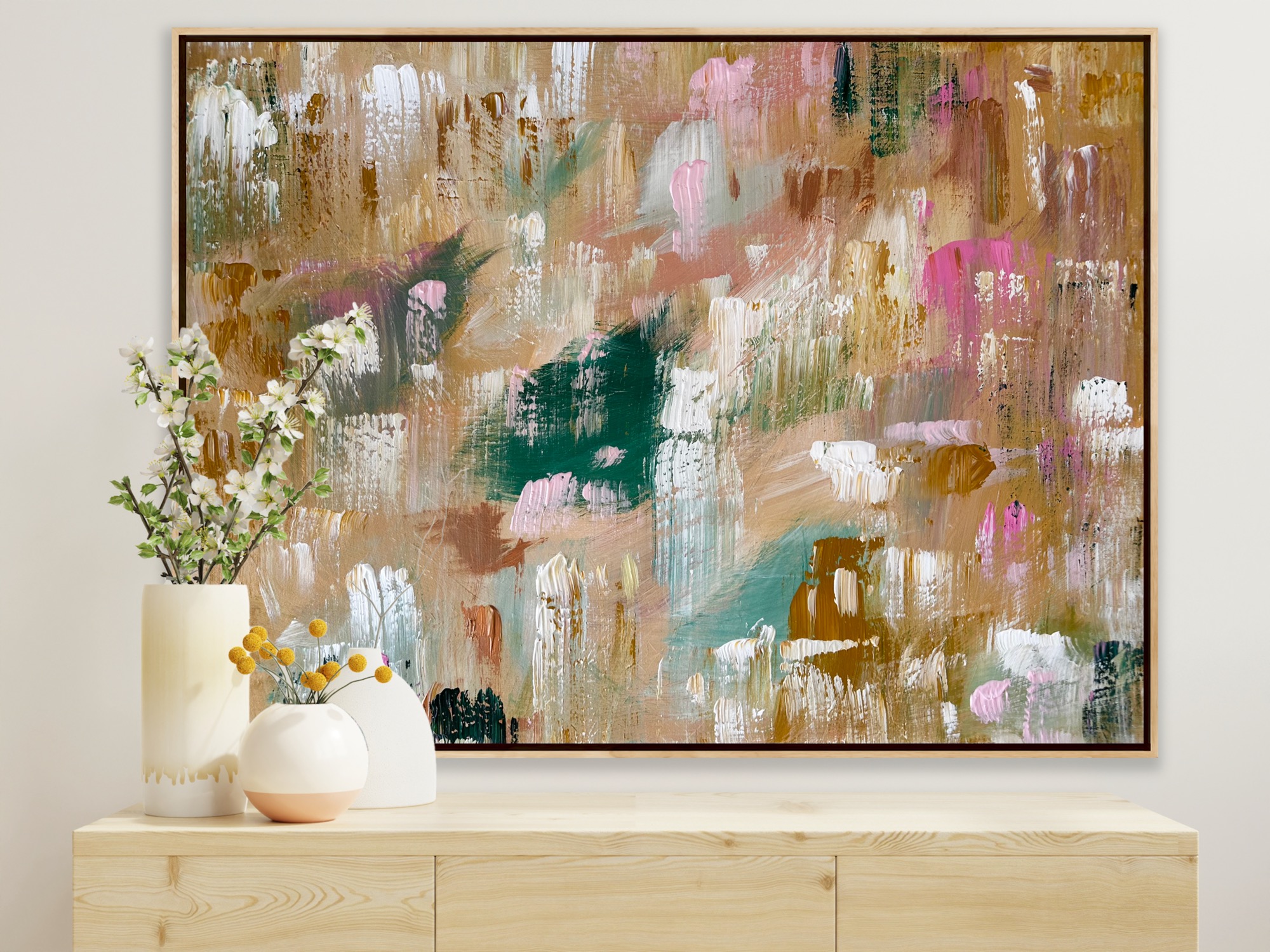 Framed Side Bench Alanah Jarvis Abstract Art