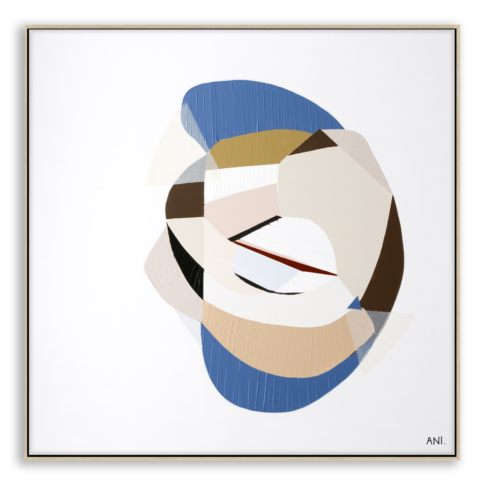 Golden Sapphire 1 Framed Oak Canvas