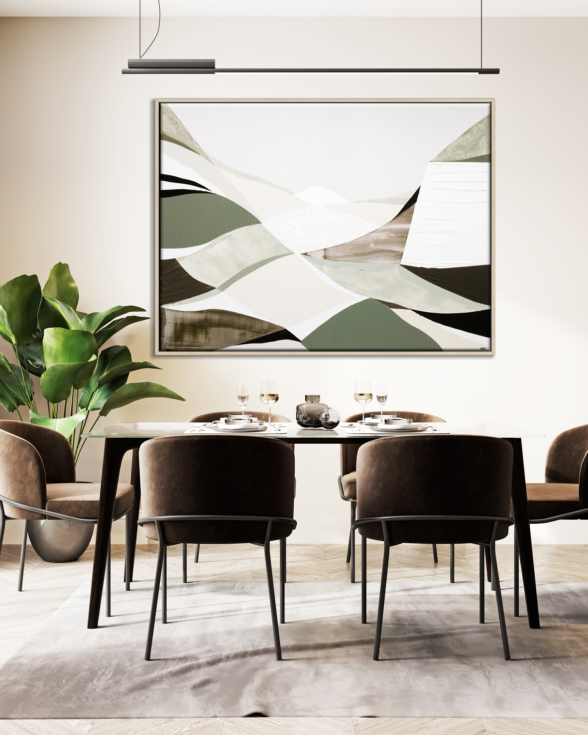 Modern Bright White Room Interior With Contemporary Table And St