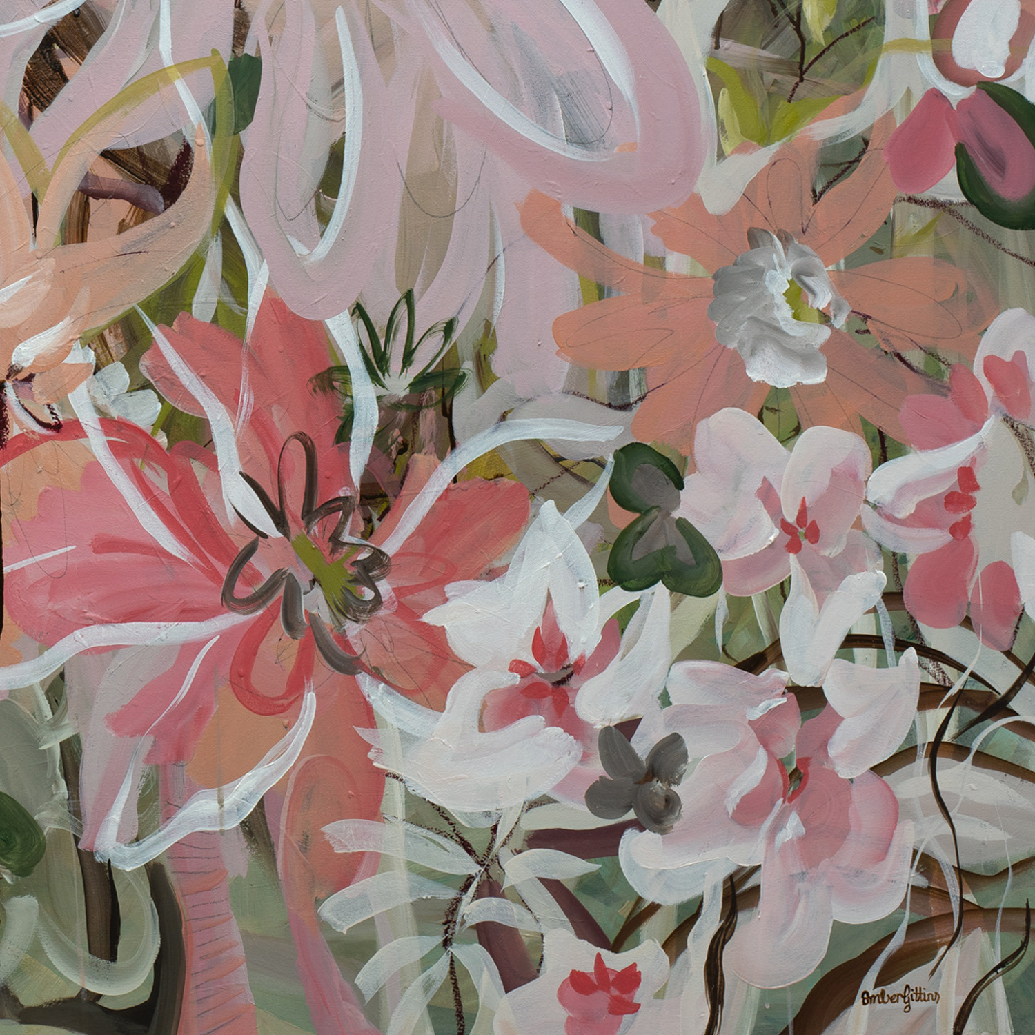 Wildflower Jungle Original Art By Amber Gittins Signature