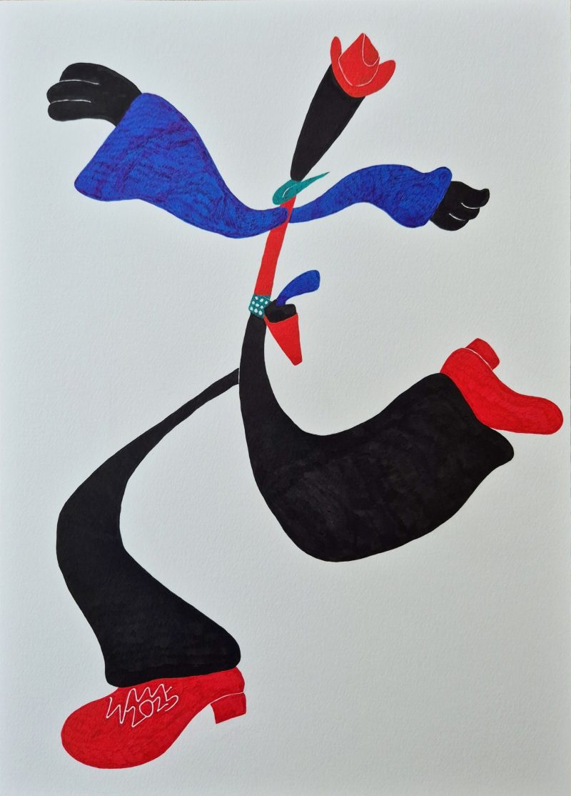 The Happy Cowboy – Ink Drawing