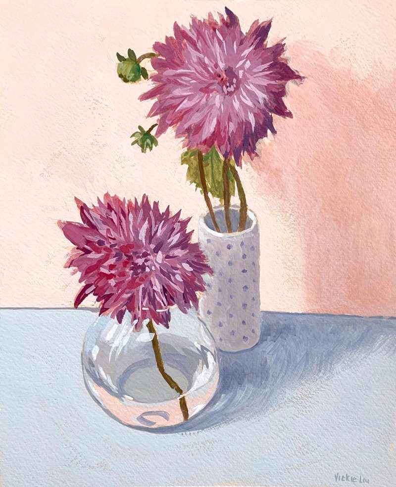 Purple Dahlia Duo Still Life
