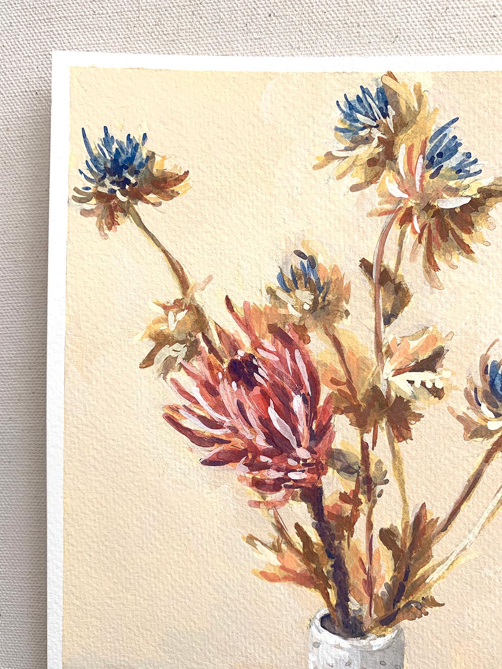 Vickie Liu Dried Protea And Thistle Still Life 20x25cm Detail