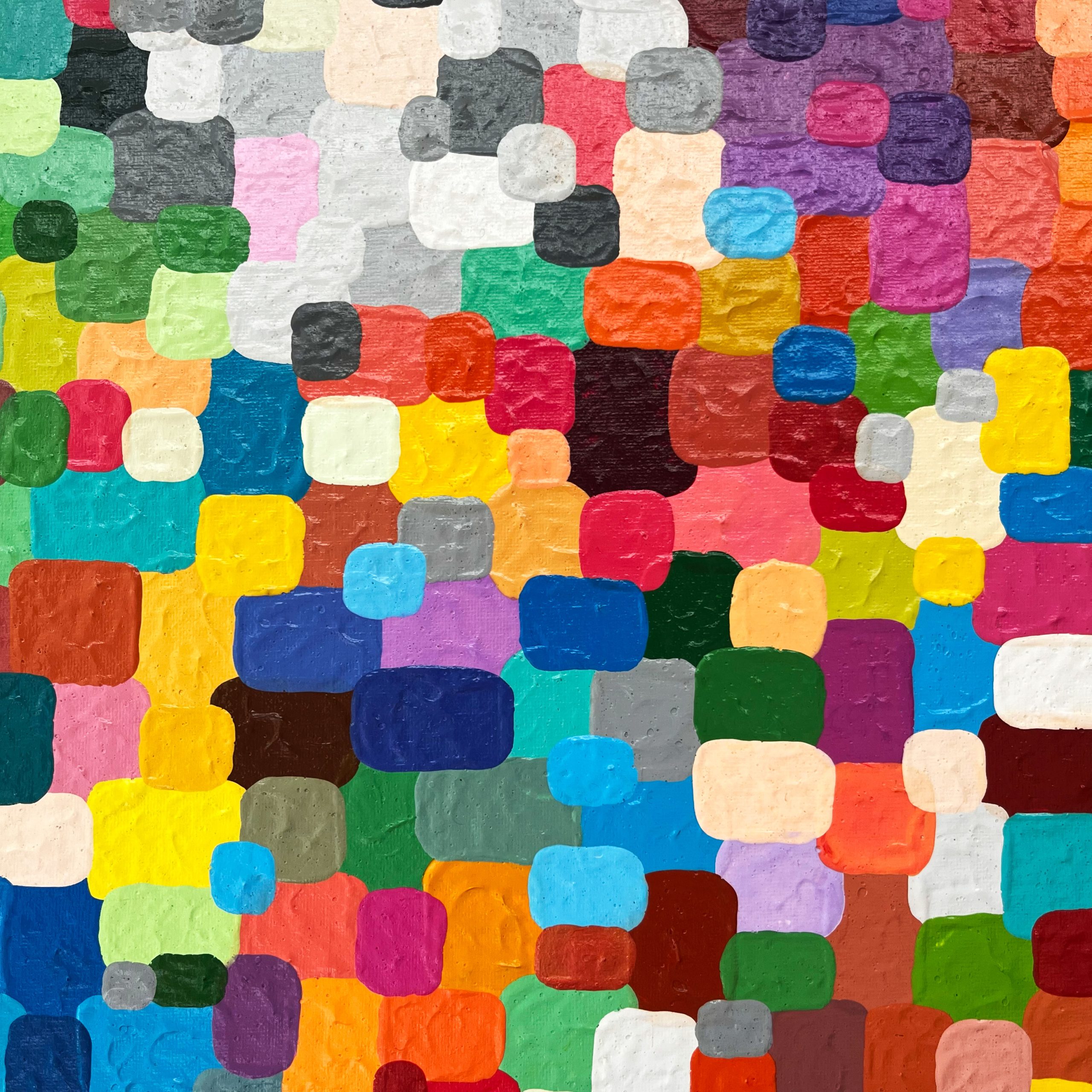 Bright Colourful Overlay Squares Painting 3