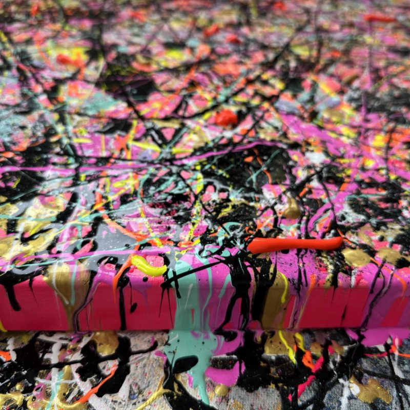 Labyrinth Ii Abstract Painting In Progress On Studio Floor