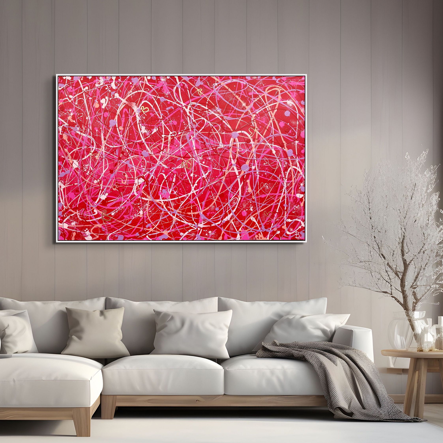 Passion Ii Original Abstract Expressionism Painting In Lounge Room