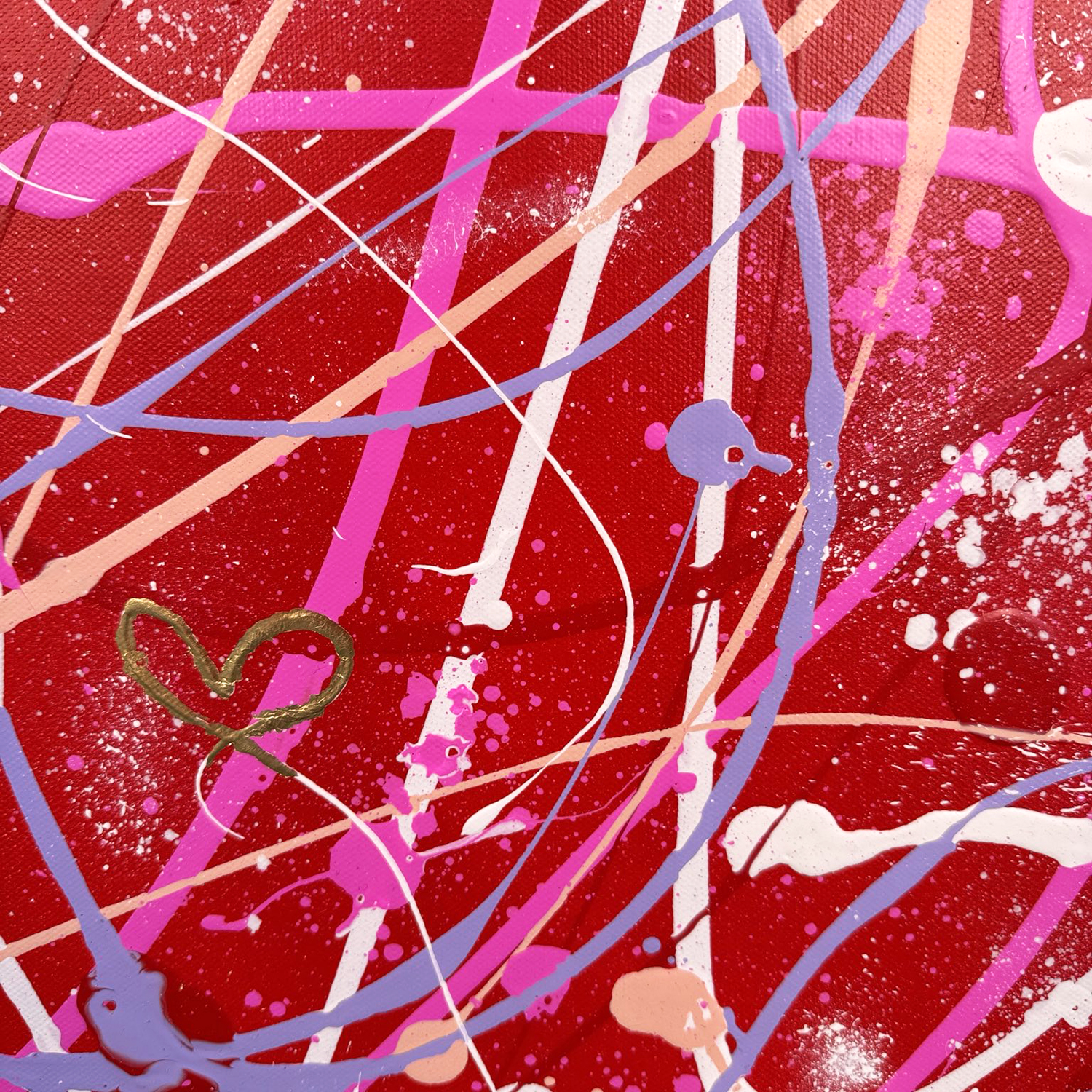 Passion Ii Contemporary Abstract Painting Gold Leaf Heart