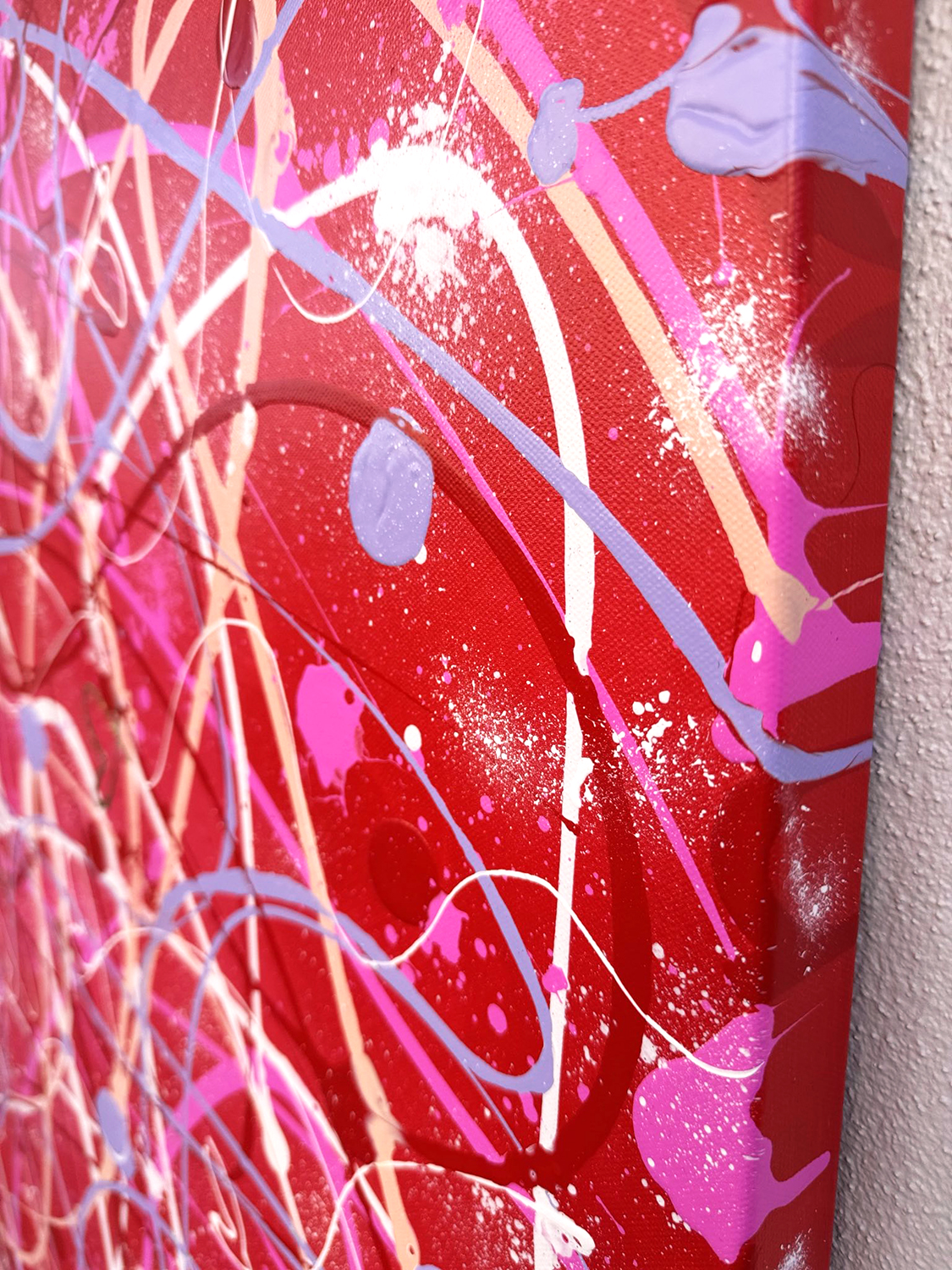 Passion Ii Contemporary Abstract Painting Left Canvas Edge