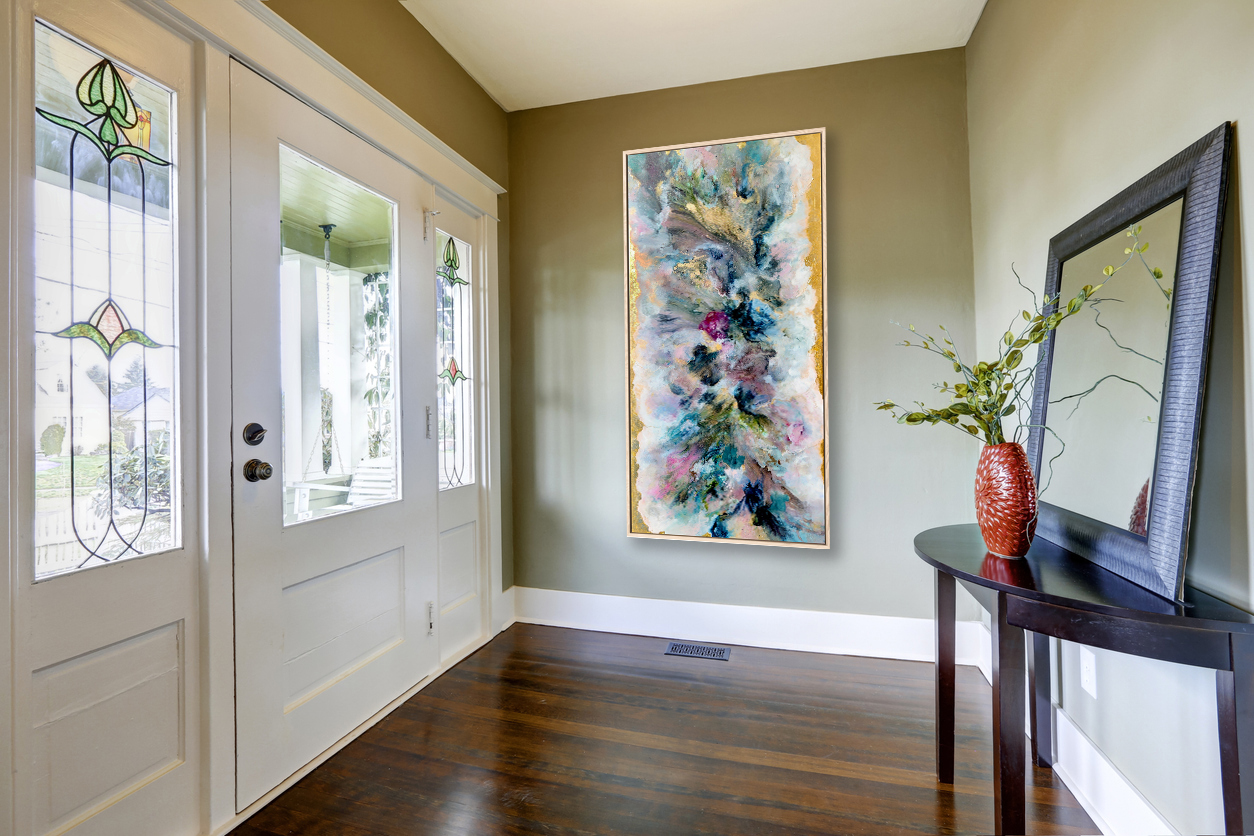 Entrance Hallway With Small Table And Mirror